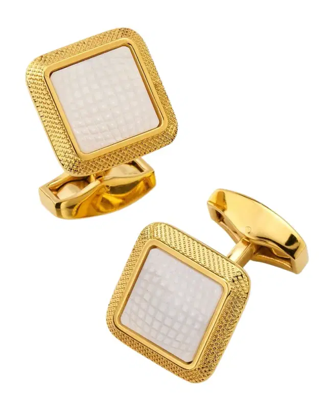 Men's Square Mother-Of-Pearl Cufflinks