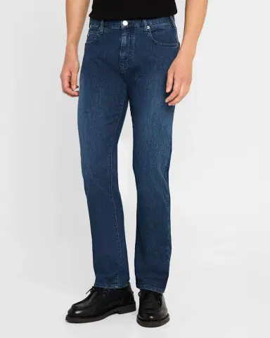 Emporio Armani Men's Washed Denim Five-Pocket Pants | Thumbnail 4