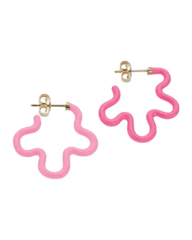 Bea Bongiasca Two-Tone Asymmetrical Flower Earrings with Enamel | Thumbnail 1