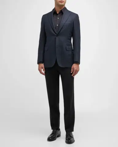 Brioni Men's Large Plaid Wool Sport Coat | Thumbnail 2