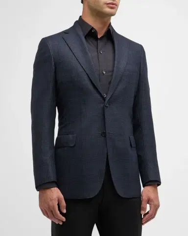 Brioni Men's Large Plaid Wool Sport Coat | Thumbnail 4