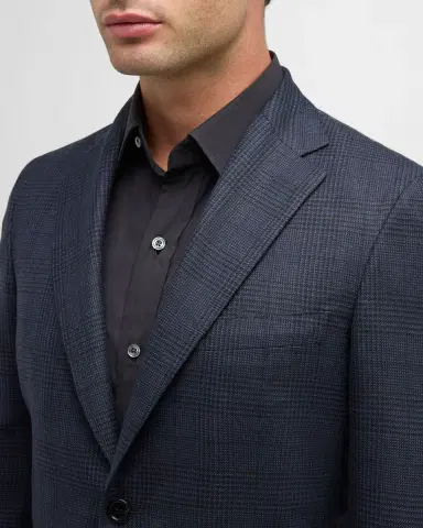 Brioni Men's Large Plaid Wool Sport Coat | Thumbnail 5