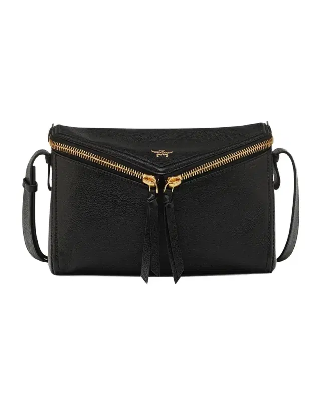 MCM Zip Leather Shoulder Bag