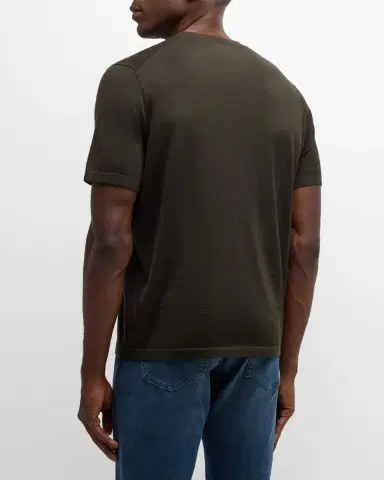 Stefano Ricci Men's Cashmere Crewneck T-Shirt | Thumbnail 2 Stefano Ricci Men's Cashmere Crewneck T-Shirt | Thumbnail 2