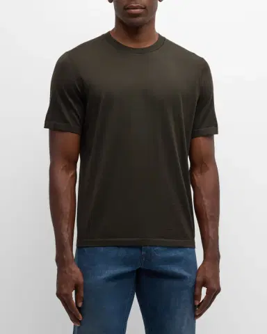 Stefano Ricci Men's Cashmere Crewneck T-Shirt | Thumbnail 3 Stefano Ricci Men's Cashmere Crewneck T-Shirt | Thumbnail 3