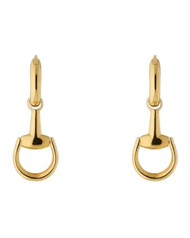 Gucci 18K Yellow Gold Horsebit Drop Earrings | Thumbnail 1