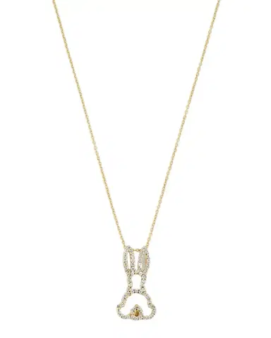 Roberto Coin 18K Yellow Gold Tiny Treasures Diamond Bunny Pendant Necklace | Thumbnail 1 Roberto Coin 18K Yellow Gold Tiny Treasures Diamond Bunny Pendant Necklace | Thumbnail 1