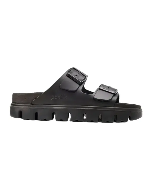 BIRKENSTOCK Arizona Exquisite Leather Dual-Buckle Platform Sandals