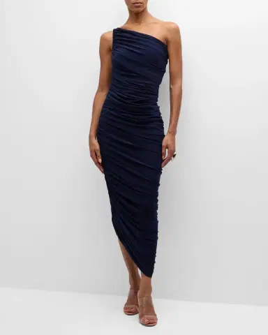 Norma Kamali Diana Shirred One-Shoulder Gown | Thumbnail 2 Norma Kamali Diana Shirred One-Shoulder Gown | Thumbnail 2