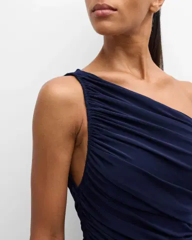 Norma Kamali Diana Shirred One-Shoulder Gown | Thumbnail 5 Norma Kamali Diana Shirred One-Shoulder Gown | Thumbnail 5