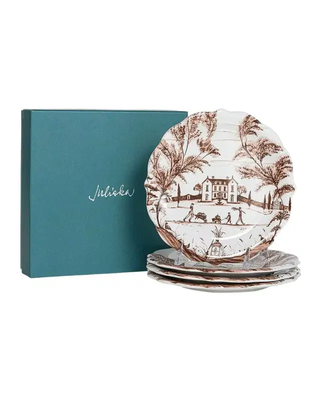 Juliska Country Estate Harvest Assorted Party Plates, Set of 4
