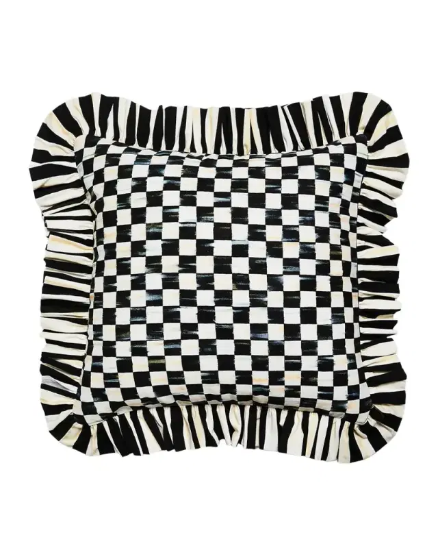 Courtly Check Ruffle Throw Pillow