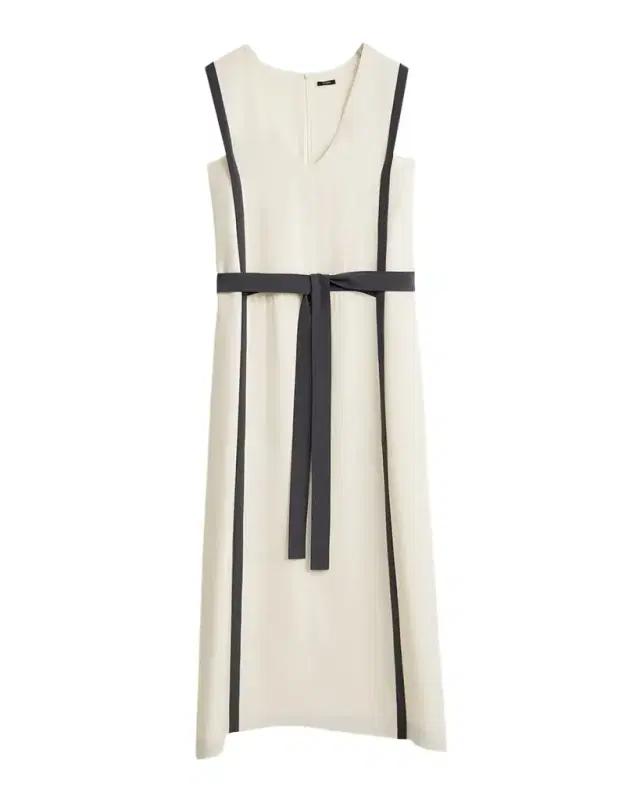 Muguet Contrast-Trim Silk Crepe Midi Dress