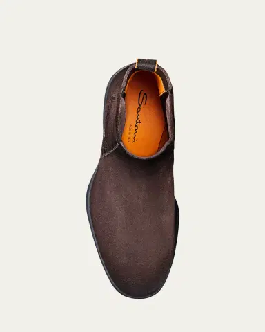 Santoni Men's Easy Suede Chelsea Boots | Thumbnail 4 Santoni Men's Easy Suede Chelsea Boots | Thumbnail 4