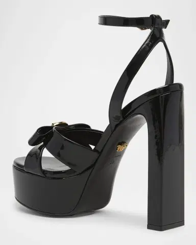 Versace Gianni Patent Bow Platform Sandals | Thumbnail 4