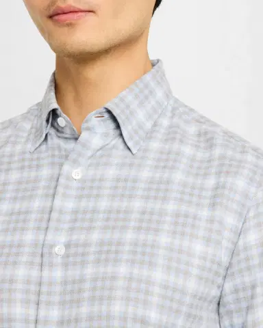 Brioni Men's Check Flannel Casual Button-Down Shirt | Thumbnail 5