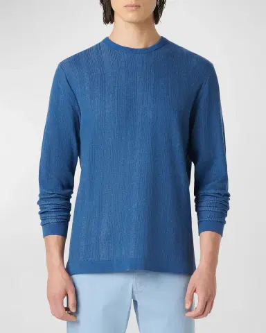 Bugatchi Men 's Cotton-Silk Crewneck Sweater | Thumbnail 4