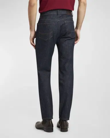 Brioni Men's Dark Wash Straight-Leg Jeans | Thumbnail 2