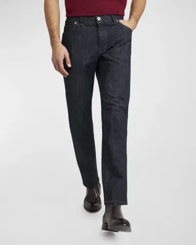 Brioni Men's Dark Wash Straight-Leg Jeans | Thumbnail 6