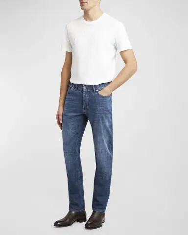 Brioni Men's Light Wash Straight-Leg Jeans | Thumbnail 2 Brioni Men's Light Wash Straight-Leg Jeans | Thumbnail 2