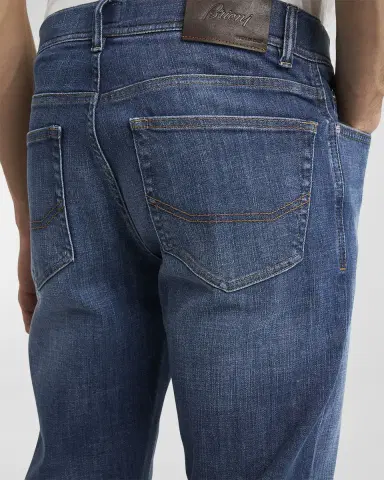 Brioni Men's Light Wash Straight-Leg Jeans | Thumbnail 5 Brioni Men's Light Wash Straight-Leg Jeans | Thumbnail 5