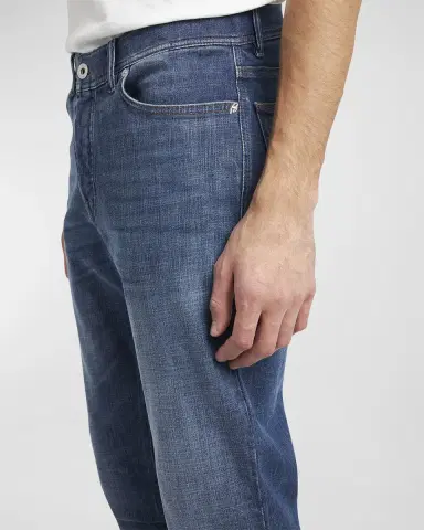 Brioni Men's Light Wash Straight-Leg Jeans | Thumbnail 7 Brioni Men's Light Wash Straight-Leg Jeans | Thumbnail 7
