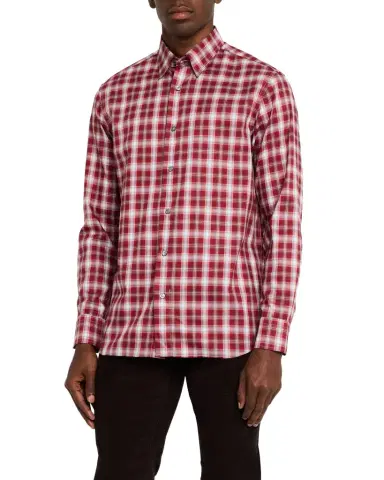 Brioni Men's Cotton Check Casual Button-Down Shirt | Thumbnail 1 Brioni Men's Cotton Check Casual Button-Down Shirt | Thumbnail 1