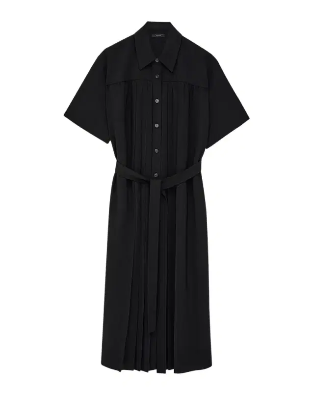 Arcade Pleated A-Line Midi Shirtdress