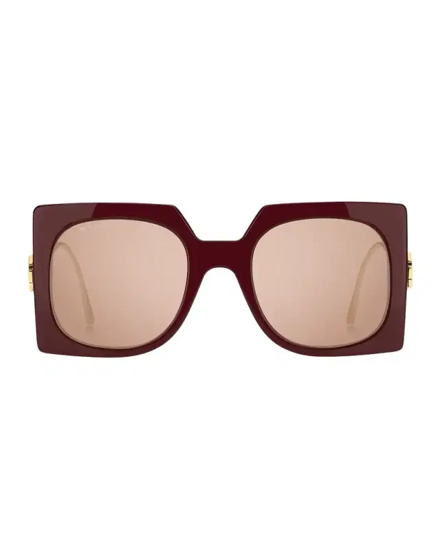 Logo Mixed-Media Square Sunglasses