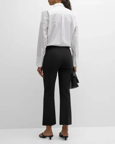CALLAS MILANO Lola Cropped Pintuck Flare-Leg Pants | Thumbnail 5 CALLAS MILANO Lola Cropped Pintuck Flare-Leg Pants | Thumbnail 5