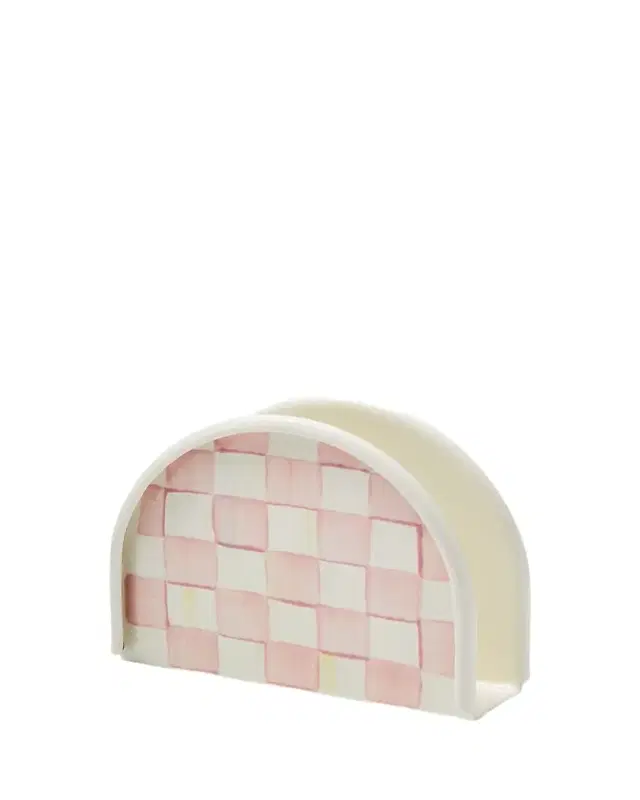 MacKenzie-Childs Rosy Check Enamel Napkin Holder