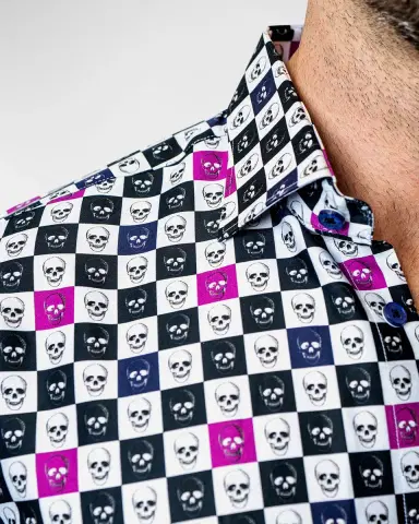 Maceoo Men's Fibonacci Skull Squares Dress Shirt | Thumbnail 4 Maceoo Men's Fibonacci Skull Squares Dress Shirt | Thumbnail 4