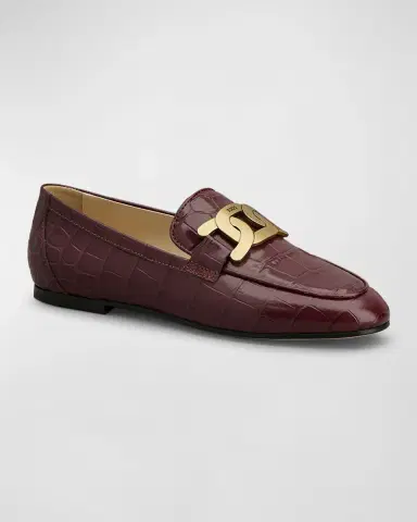 Tod's Croco Chain Slip-On Loafers | Thumbnail 2