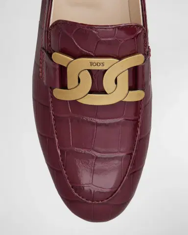 Tod's Croco Chain Slip-On Loafers | Thumbnail 3