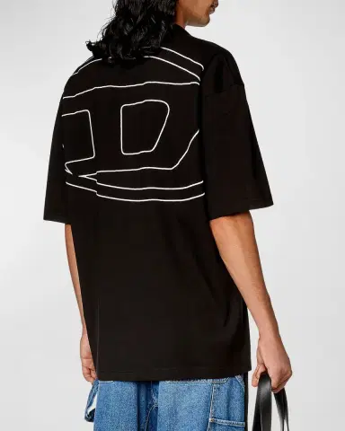 Diesel Men's Polo Shirt with Tonal Oval D Logo | Thumbnail 4