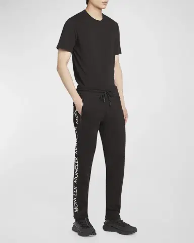 Moncler Men's Fleece Side-Logo Sweatpants | Thumbnail 2