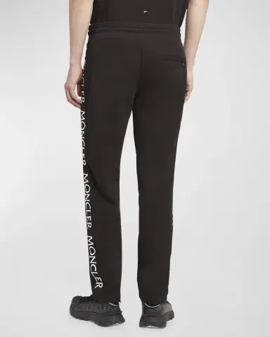 Moncler Men's Fleece Side-Logo Sweatpants | Thumbnail 3