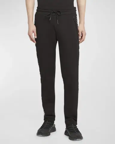 Moncler Men's Fleece Side-Logo Sweatpants | Thumbnail 4