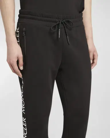 Moncler Men's Fleece Side-Logo Sweatpants | Thumbnail 5
