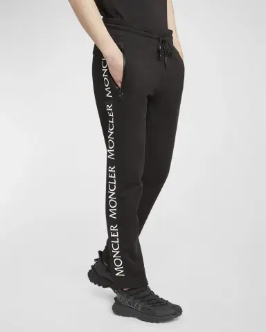 Moncler Men's Fleece Side-Logo Sweatpants | Thumbnail 6