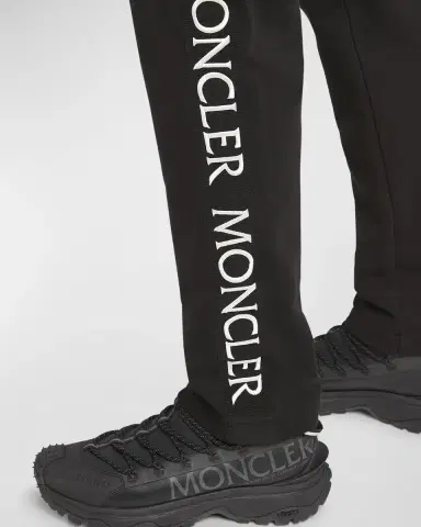 Moncler Men's Fleece Side-Logo Sweatpants | Thumbnail 7