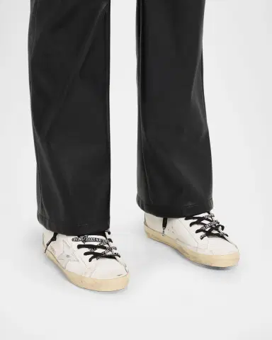 Golden Goose Super-Star Glitter Leather Low-Top Sneakers | Thumbnail 2