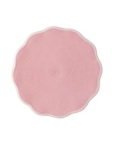 Deborah Rhodes Piped Round Scallop Placemats, Set of 4 | Thumbnail 1