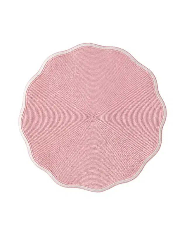 Piped Round Scallop Placemats, Set of 4 Piped Round Scallop Placemats, Set of 4