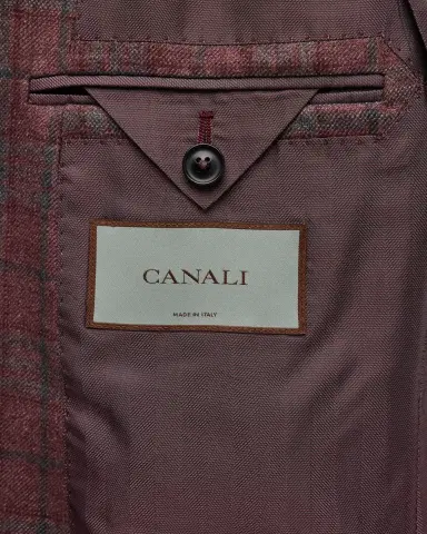 Canali Men's Silk-Wool Plaid Sport Coat | Thumbnail 6