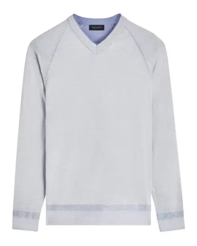 Bugatchi Men's Cotton-Silk V-Neck Sweater | Thumbnail 1