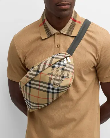Burberry Men's Essential Check Belt Bag | Thumbnail 3 Burberry Men's Essential Check Belt Bag | Thumbnail 3