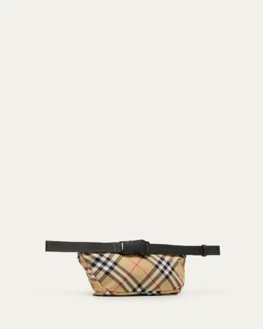 Burberry Men's Essential Check Belt Bag | Thumbnail 8 Burberry Men's Essential Check Belt Bag | Thumbnail 8