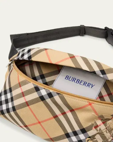 Burberry Men's Essential Check Belt Bag | Thumbnail 9 Burberry Men's Essential Check Belt Bag | Thumbnail 9