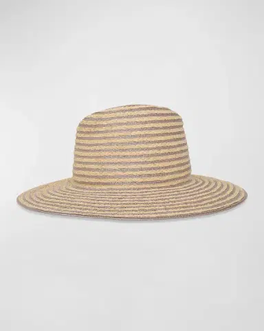 Gigi Burris Jeanne Striped Straw Fedora | Thumbnail 2